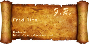 Frid Rita névjegykártya